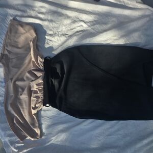 VENUS Black and Cream Off-Shoulder Dress